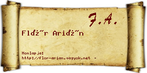 Flór Arián névjegykártya